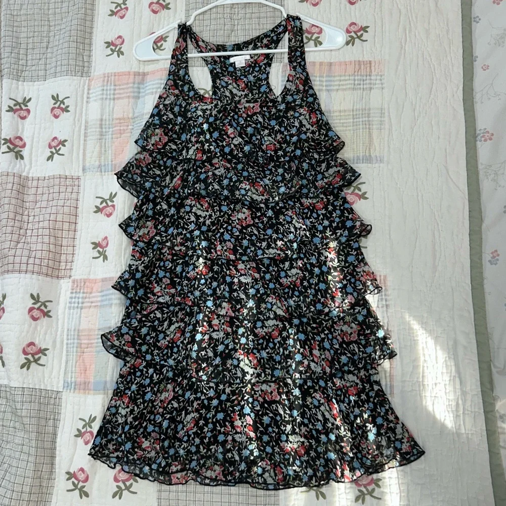Floral Ruffle Mini Dress - Picture 1 of 3